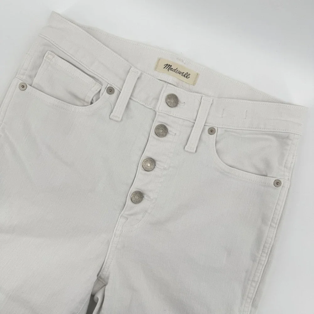 Madewell Stovepipe Jeans Women's Size 27 White Button Fly High‎ Rise